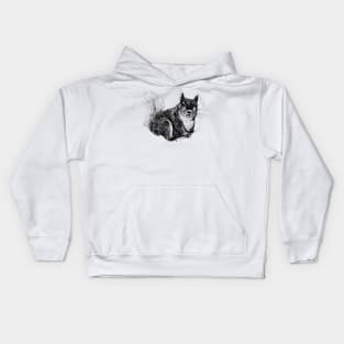 Squirrel drawing Kids Hoodie